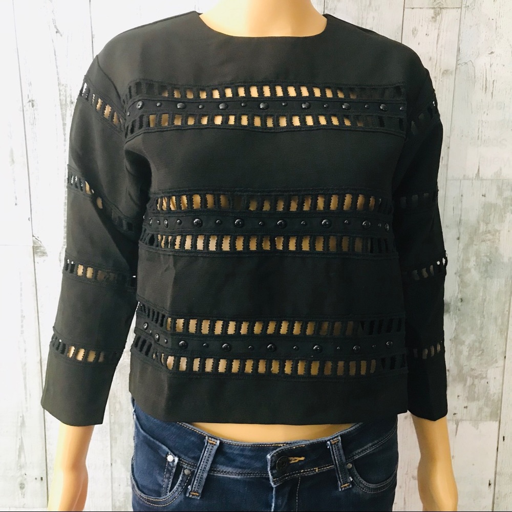 Endless Rose Long Sleeve Studded Crop Top